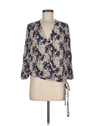 Pre-owned Lucky Brand 3/4 Sleeve Blouse In Blue