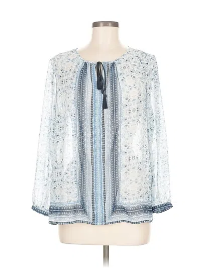 Pre-owned Lucky Brand 3/4 Sleeve Blouse In Blue