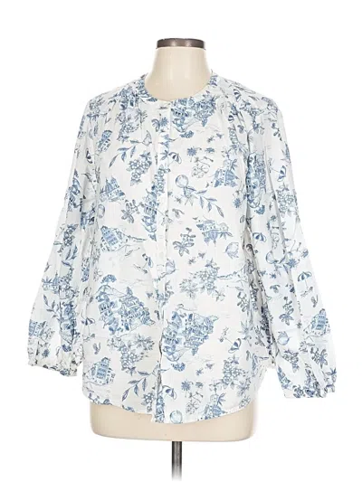 Pre-owned Lucky Brand 3/4 Sleeve Blouse In Blue