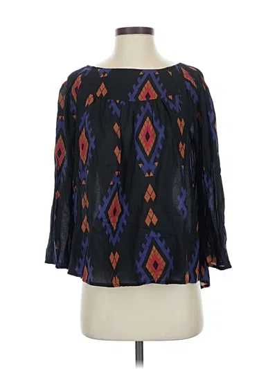 Pre-owned Lucky Brand 3/4 Sleeve Blouse In Blue
