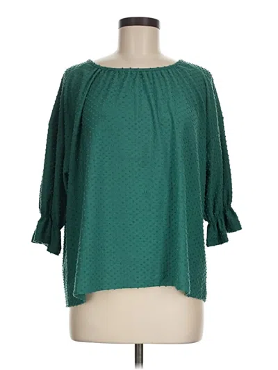 Pre-owned Lucky Brand 3/4 Sleeve Blouse In Blue