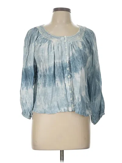 Pre-owned Lucky Brand 3/4 Sleeve Blouse In Blue