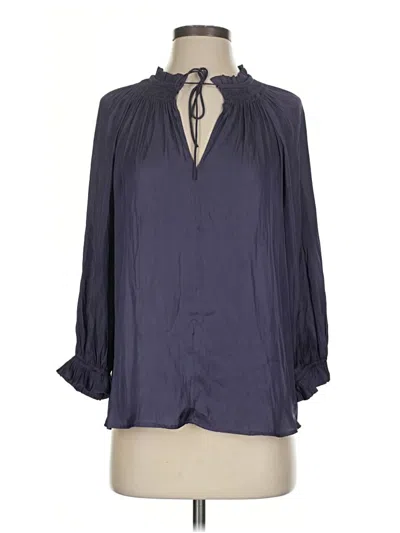 Pre-owned Lucky Brand 3/4 Sleeve Blouse In Blue