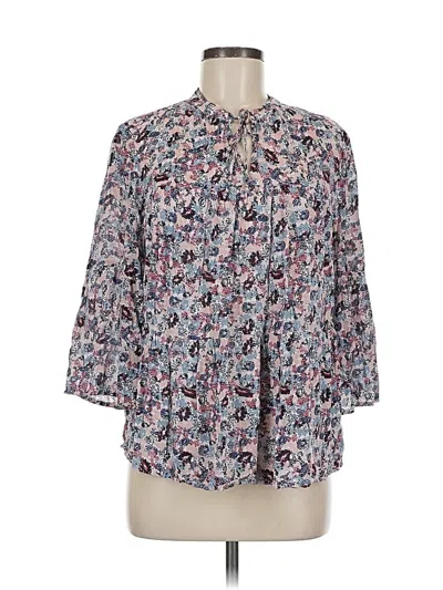 Pre-owned Lucky Brand 3/4 Sleeve Blouse In Gray