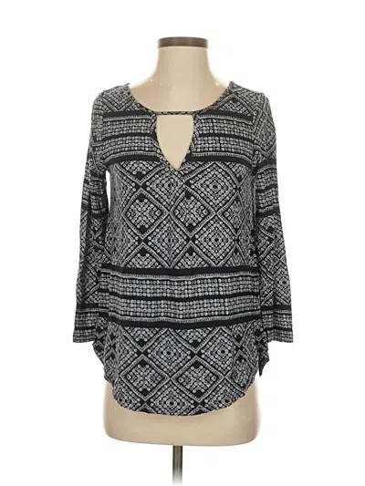 Pre-owned Lucky Brand 3/4 Sleeve Blouse In Gray