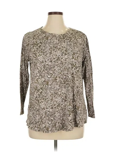 Pre-owned Lucky Brand 3/4 Sleeve Blouse In Gray