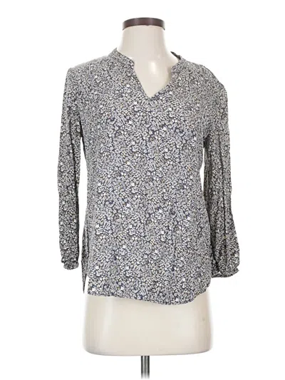 Pre-owned Lucky Brand 3/4 Sleeve Blouse In Gray