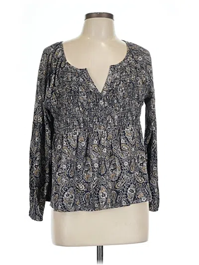 Pre-owned Lucky Brand 3/4 Sleeve Blouse In Gray