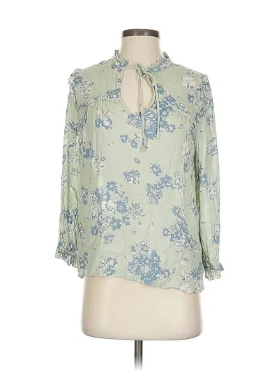 Pre-owned Lucky Brand 3/4 Sleeve Blouse In Green
