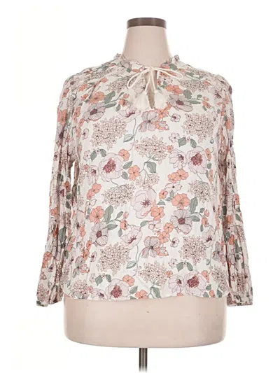 Pre-owned Lucky Brand 3/4 Sleeve Blouse In Ivory