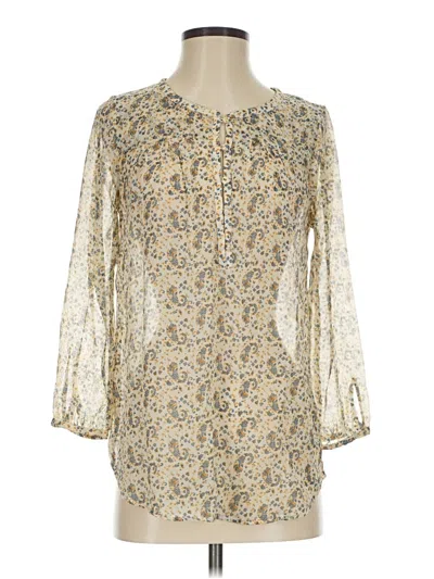 Pre-owned Lucky Brand 3/4 Sleeve Blouse In Ivory