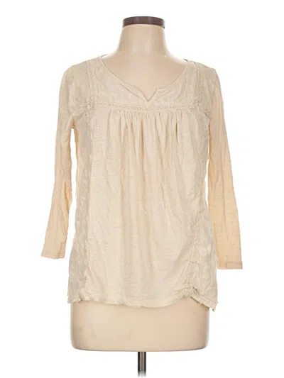 Pre-owned Lucky Brand 3/4 Sleeve Blouse In Ivory