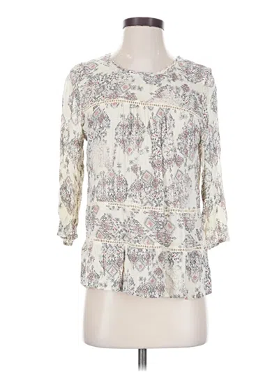 Pre-owned Lucky Brand 3/4 Sleeve Blouse In Ivory