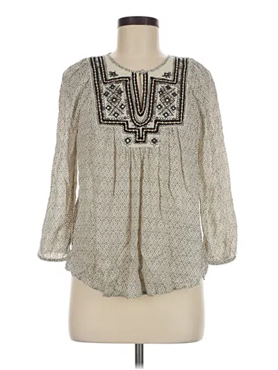 Pre-owned Lucky Brand 3/4 Sleeve Blouse In Ivory