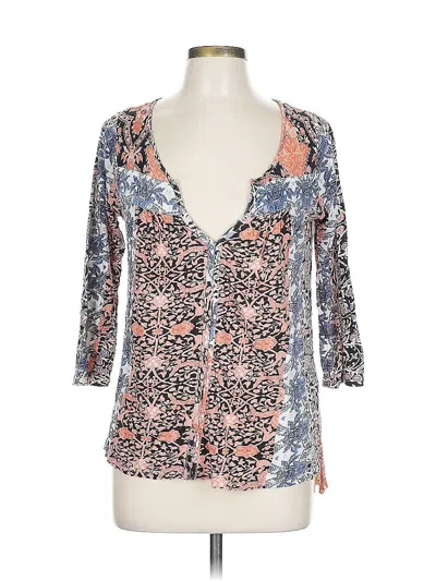 Pre-owned Lucky Brand 3/4 Sleeve Blouse In Pink