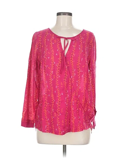 Pre-owned Lucky Brand 3/4 Sleeve Blouse In Pink