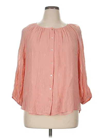 Pre-owned Lucky Brand 3/4 Sleeve Blouse In Pink