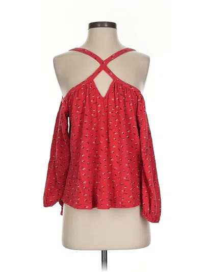 Pre-owned Lucky Brand 3/4 Sleeve Blouse In Red