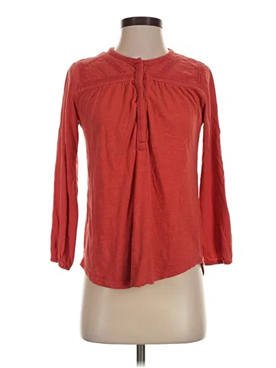 Pre-owned Lucky Brand 3/4 Sleeve Blouse In Red