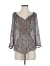 Lucky Brand 3/4 Sleeve Blouse In Silver