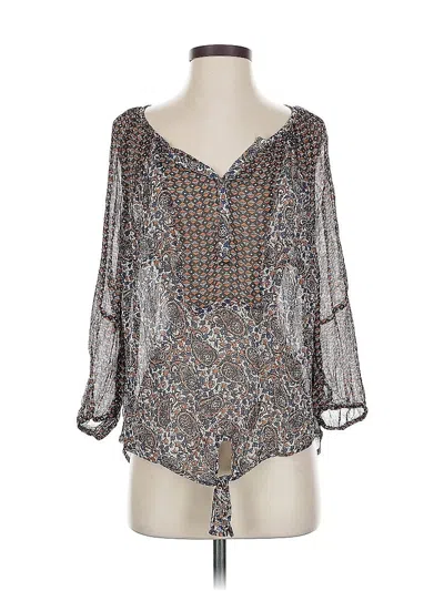 Lucky Brand 3/4 Sleeve Blouse In Silver
