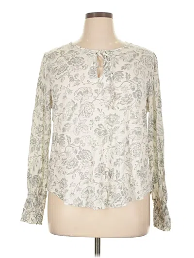 Pre-owned Lucky Brand 3/4 Sleeve Blouse In Silver
