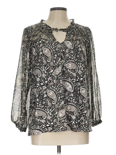 Pre-owned Lucky Brand 3/4 Sleeve Blouse In Silver