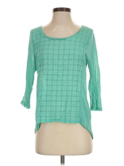 Pre-owned Lucky Brand 3/4 Sleeve Blouse In Teal
