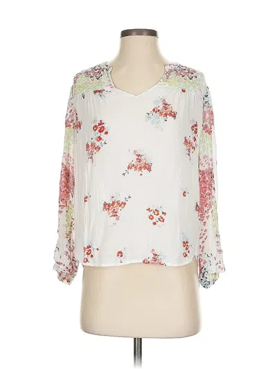 Pre-owned Lucky Brand 3/4 Sleeve Blouse In White