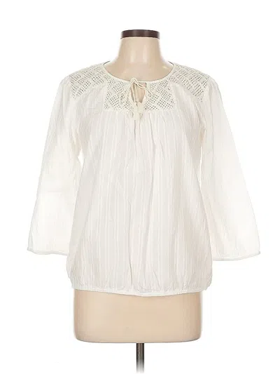 Pre-owned Lucky Brand 3/4 Sleeve Blouse In White