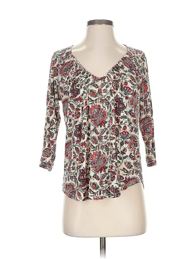 Pre-owned Lucky Brand 3/4 Sleeve Blouse In White