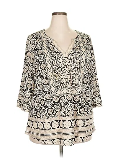 Pre-owned Lucky Brand 3/4 Sleeve Blouse In White