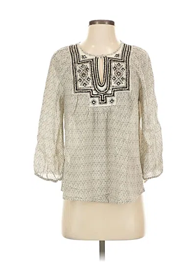 Pre-owned Lucky Brand 3/4 Sleeve Blouse In White