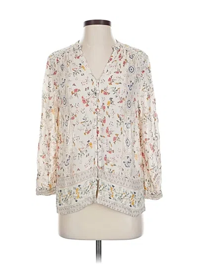 Pre-owned Lucky Brand 3/4 Sleeve Blouse In White