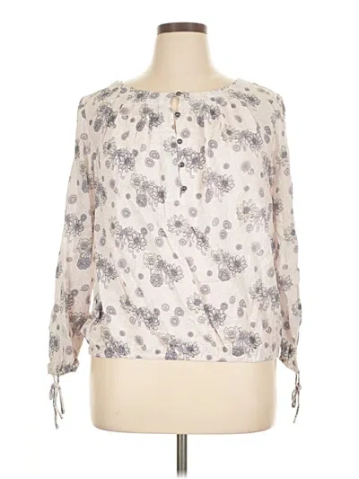 Pre-owned Lucky Brand 3/4 Sleeve Blouse In White