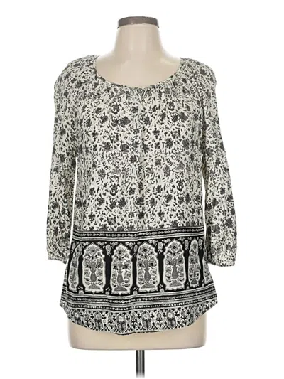 Pre-owned Lucky Brand 3/4 Sleeve Blouse In White