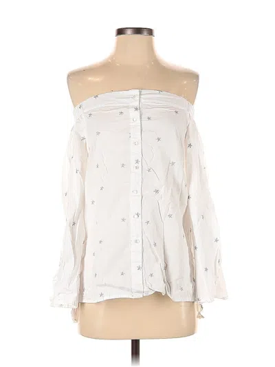 Pre-owned Lucky Brand 3/4 Sleeve Blouse In White
