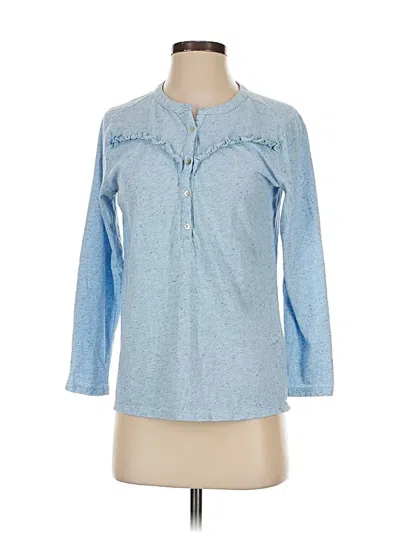 Pre-owned Lucky Brand 3/4 Sleeve Button Down Shirt In Blue