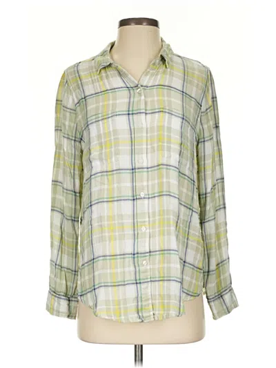 Pre-owned Lucky Brand 3/4 Sleeve Button Down Shirt In Green
