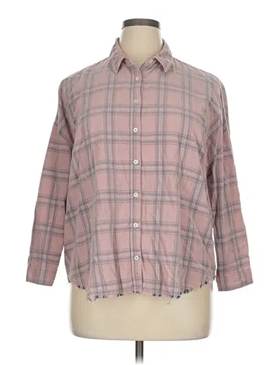 Pre-owned Lucky Brand 3/4 Sleeve Button Down Shirt In Pink