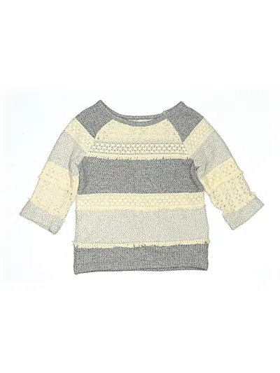 Pre-owned Lucky Brand Kids' 3/4 Sleeve Top Gray Crew Neck Tops