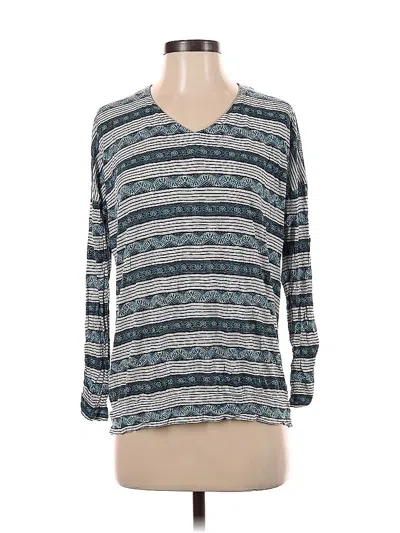 Pre-owned Lucky Brand 3/4 Sleeve Top Gray V Neck Tops