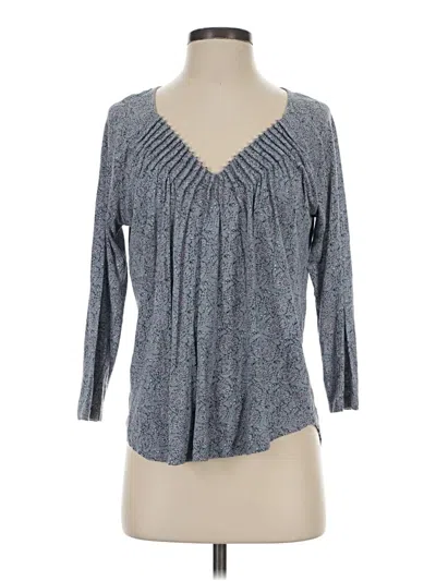Pre-owned Lucky Brand 3/4 Sleeve Top Gray V-neck Tops