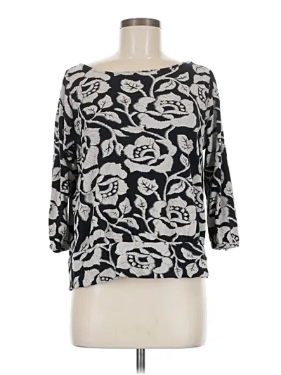 Pre-owned Lucky Brand 3/4 Sleeve Top Silver Boatneck Tops