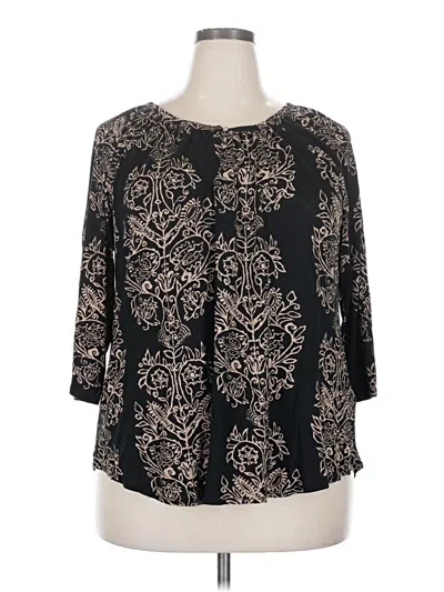 Pre-owned Lucky Brand 3/4 Sleeve T-shirt In Black