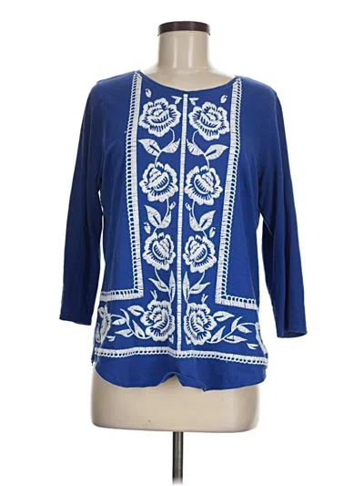 Pre-owned Lucky Brand 3/4 Sleeve T-shirt In Blue