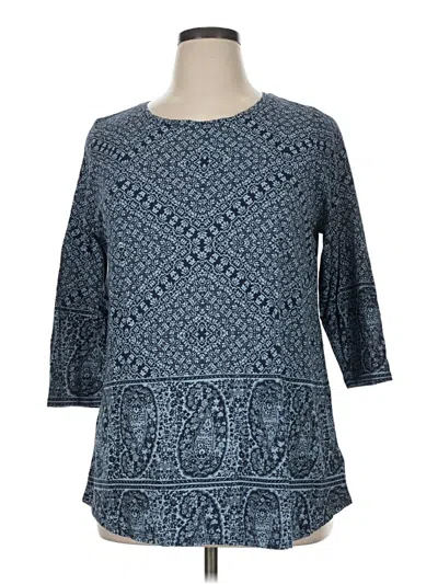 Pre-owned Lucky Brand 3/4 Sleeve T-shirt In Blue
