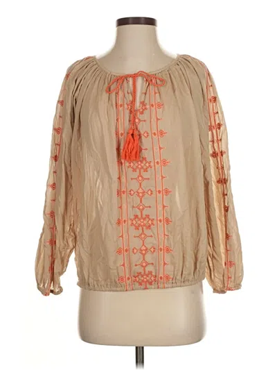 Pre-owned Lucky Brand 3/4 Sleeve T-shirt In Brown