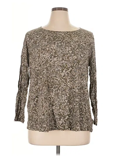 Pre-owned Lucky Brand 3/4 Sleeve T-shirt In Brown