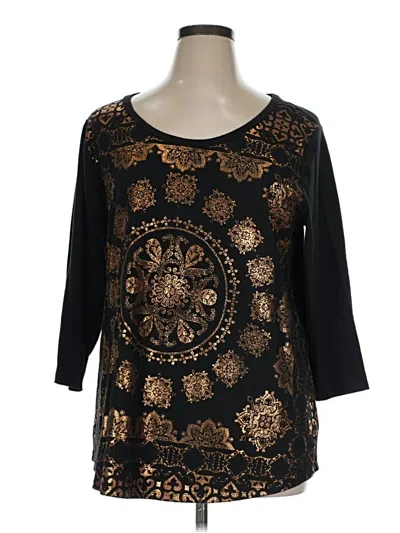 Pre-owned Lucky Brand 3/4 Sleeve T-shirt In Gold